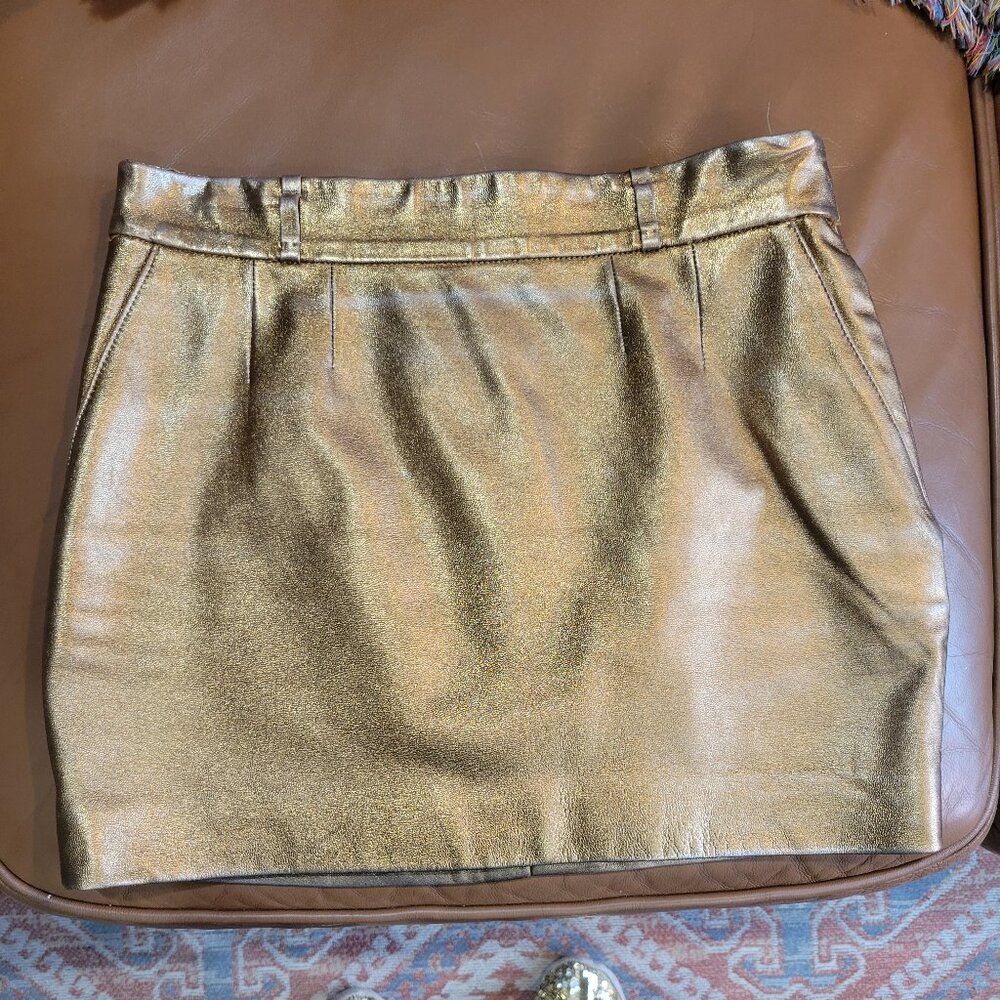 Gold Leather Gucci Mini-skirt
